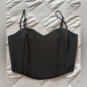ASTR The Label Black Sweetheart Corset Crop Top